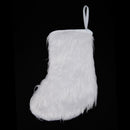 Christmas Stocking White Fluffy Plush Socks Candy Gift Bag Xmas Tree Decor