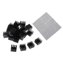 20 Pieces Aluminum Radiators  Sinks 14x14x11mm Pre-applied Thermal Tape