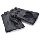 Women Punk Leather Driving Biker Fingerless Mittens Dance Motorcycle Gloves OZ