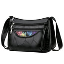 Casual Flower Print Crossbody Bags Women PU Leather Large Shoulder Handbag
