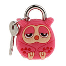 1 Set Red Owl Padlock Security Lock With Key Kid Gift Travel Lock Bag Lock