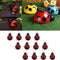 12Pcs Mini Metal Ladybug Fence Hanger Wall Hanging Outdoor Garden Decor - Red -
