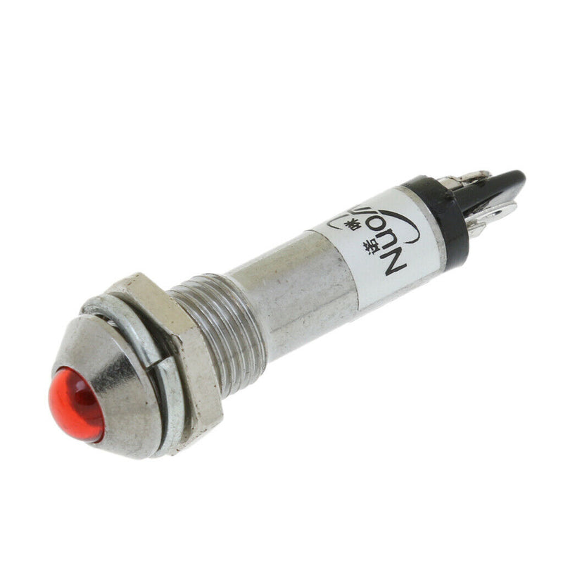 10pcs 8mm 24V Red LED Metal Indicator Light XD8-2