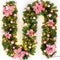 Christmas Rattan with Light 2.7m Garland Xmas Party Decoration (Pink) A#S