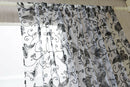 Butterfly Window Voile Curtain Sheer Tulle Drape Valance Black 100cm x 200cm