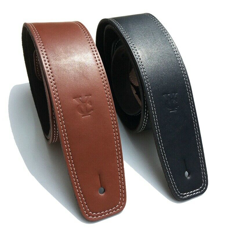 Leather Guitar Strap Adjustable Soft Bass Straps Accessories Black
