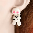 Rabbit Lovely Women Earrings Polymer Clay Cartoon Cute Handstand Ear Stud Gift