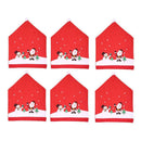 Christmas Cartoon Santa Claus Snowman Printed Non-woven Chair Covers (6pcs)