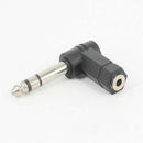 90 Degrees 6.5mm 1/4"Male plug to 3.5mm 1/8"Female Jack Stereo  Audio Adapte_kz