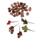 35 Pieces Rustic Natural Pine Cones Artificial Dried Flowers Bouquets Ornaments