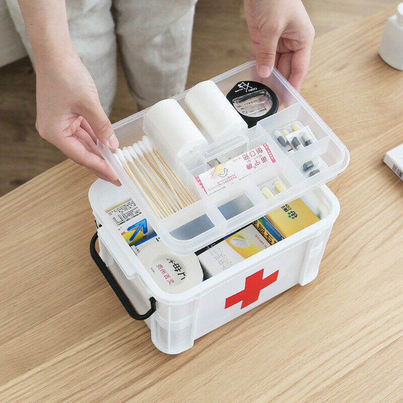 Plastic Multi-layer Medicine Chest Emergency Kit First Aid Drug Storage Box