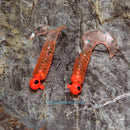 17pcs Fishing Lure Lead Jig Head Hook Grub Worm Soft Baits Shads Silicone Tackle