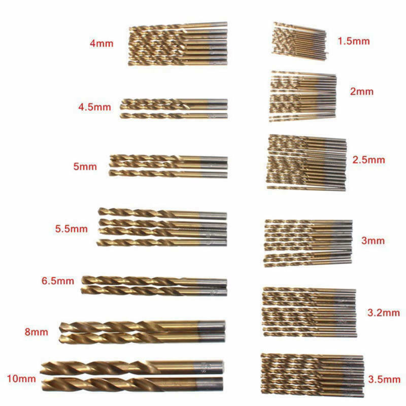 99X High Speed Steel Plated Titanium Twist Drill Straight Shank Drill Hand IXW