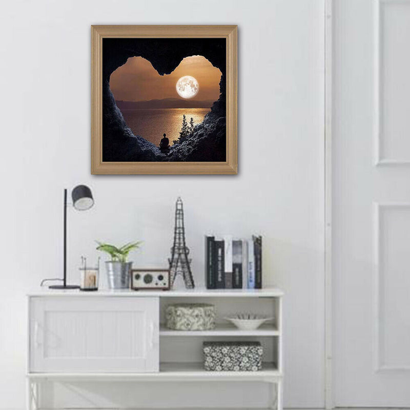 5D DIY Full Drill Diamond Painting Heart Mountain Cross Stitch Embroidery