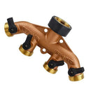 Hose Splitter 3/4 Inch, Solid Brass Pipe Connector,Garden Hose Distributor