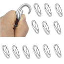 Marine 12pc Stainless Steel Egg Shape Spring Snap Hook Clip Link Quick Carabiner