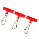 100pcs Durable Fishing Sinker Slides Hooked Snap Swivels Line Connectors Red