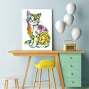 5D DIY Full Drill Diamond Painting Flower Cat Embroidery Kits Bedroom Home Decor