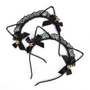 Women Lace Cat Ears Headband Bells Party Costume Fancy Dress Hair Hoop  OZA Gw