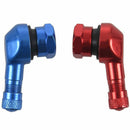 2x CNC 90 Degree 11.3mm Angle Tyre Valve Extension Motorbike Biketek Motorc R1B1