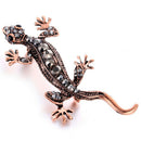 4X(Metal Alloy Lizard Animal Brooch Rhinestone Brooches For Female Pins LapU1A5)