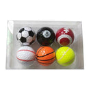 6Pcs Golf Balls Strong Resilience Force Sports Practice Toys Basketball Football