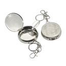 Mini Portable Pocket Stainless Steel Round Cigarette Ashtray With Key Ring Clip