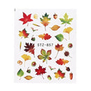4 Sheets Fall Leaves Nail Art Water Decals Maple Leaf Transfer Stickers Decor AU