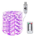 USB LED String Fairy Lights Copper Wire Christmas Lamp w/RC (Pink Light)