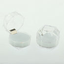 20PCS Acrylic Transparent Ring Box Small Plastic Jewelry Display Case White