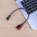 1pc 30cm 2 RCA Male to 1 RCA Female OFC Splitter Cable for Car Audio System A