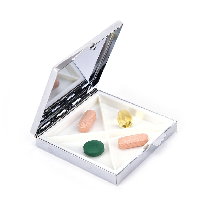 Mini Travel Metal Pill Box Medicine Drug Vitamin Tablet Organizer Container  Gw