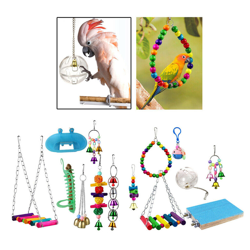 14Pieces Parrot Bite Toys Set Small Large