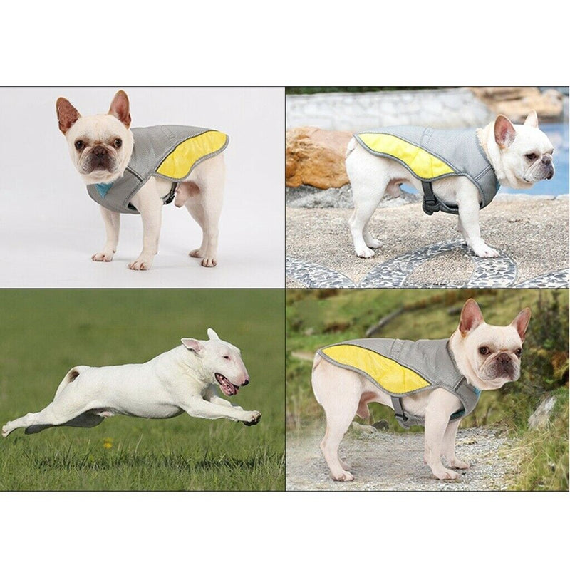 Dog Puppy Cooling Vest Pet Evaporative Jacket Gray Yellow Gray Yellow M