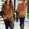 Women Fashion Round Neck Bat Sleeve Autumn Simple Casual Loose Tops Sweaters.AU