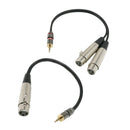 2pcs 1/8" Stereo TRS to XLR Female Adapter Cable 3.5mm DJ Audio