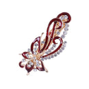 Lady Party Flower Design Rhinestone Detail Barrette Hair Clip
