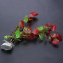 Red Plastic Fern Plants Water Fish Tank Landscaping Aquarium Ornament DecoraH2X9