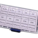 100Pcs 5x20mm Fast Blow 0.1A-20A Auto Car Truck Glass Tube Fuses Assort ZEO