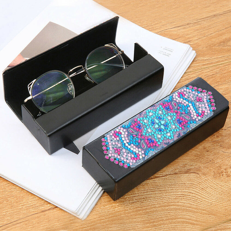 DIY Diamond Painting Leather Eye Glasses Box Travel Sunglasses Storage Case