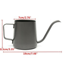 350ml Stainless Steel Black Gooseneck Narrow Spout Hand Drip Coffee Pot Ket C7H5