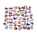 50Pcs National Flags Stickers Diy Scrapbook Suitcase Laptop Country Map Stick ME