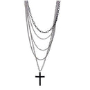 Multi-layer Cross Pendant Necklace Fashion Sweater Choker Statement Jewelry