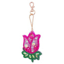 4pcs DIY Flowers Full Drill Special Shaped Diamond Painting Keychains Gifts