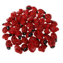 50pcs Red Ladybird Shape Wooden Shank Buttons for DIY Kids Craft Sewing 18mm