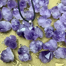 1pc Necklace Natural Amethyst Crystal Stone Pendant Healing Mineral Jewelry
