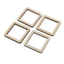 10Pcs Unfinished Wooden Hollow Square Wood Pieces for Woodcradt DIY 50mm
