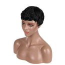 Sexy Short Human Hair Wigs Pixie Cut Real Brazilian Lace None Wig Wig Wave X9N8