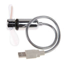 Mini USB Powered LED Clock Fan Cooling Flashing Realtime Display for Laptop