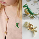 Green Dinosaur Badge Lapel Pin Brooch For Bag Backpack Accessories Kids Gift Bj
